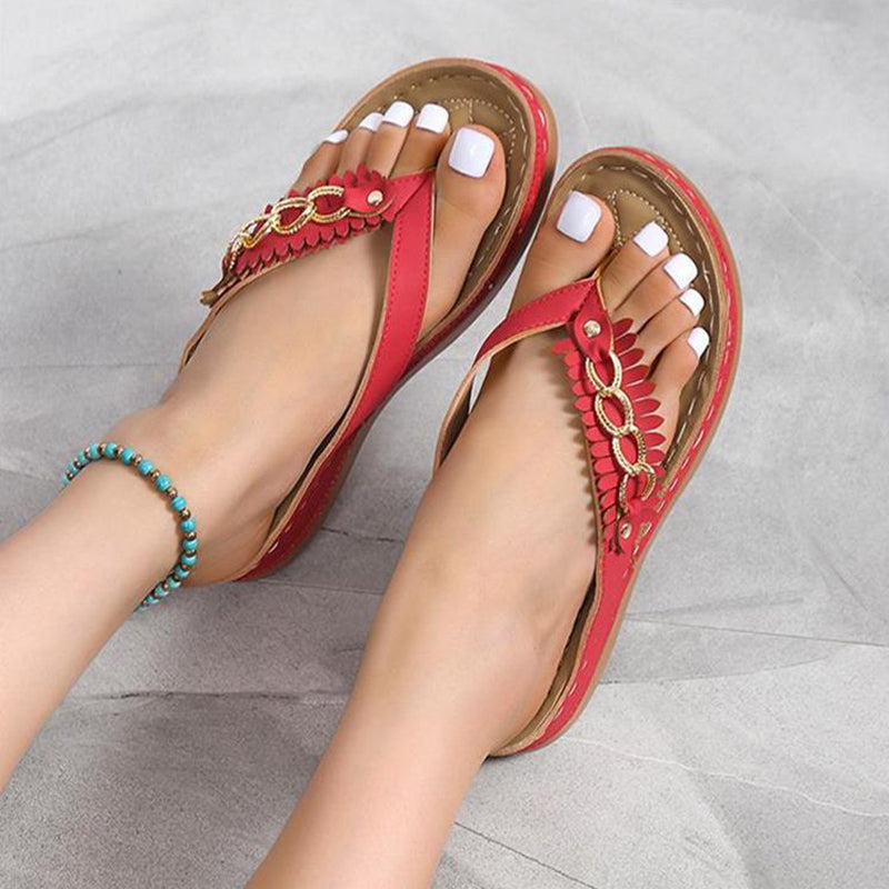 Orthopedic Balance Wedge Sandals With Chain - Unique Retro Style