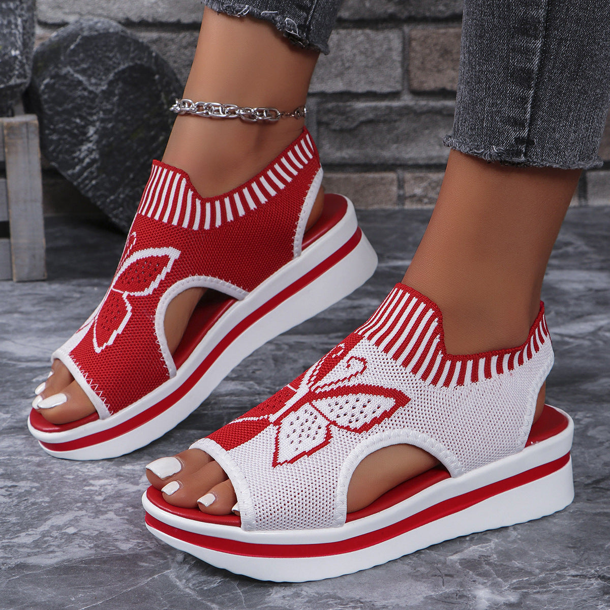 Orthopedic Balance Double Buckle Platform Comfort Slide Sandals