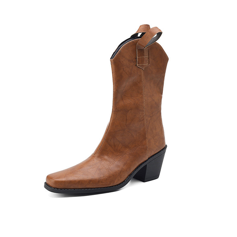 Orthopedic Balance Square-Toe Boots - Chunky Heel Comfort