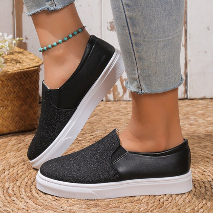 Orthopedic Balance Round-Toe Flat Shoes With Sequins - Unique Elegance