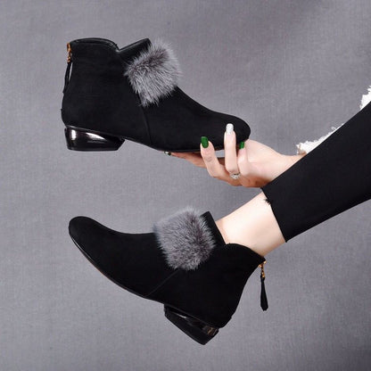 Maarja | Faux-Fur Trim Orthopedic Comfort Ankle Boots