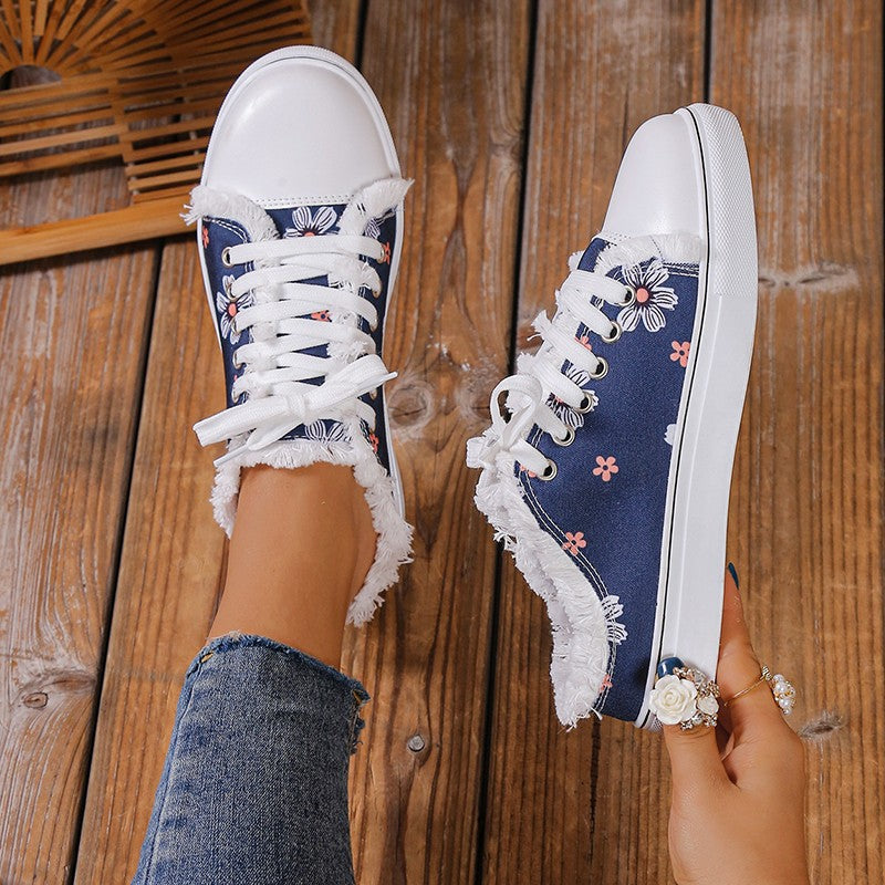 Orthopedic Balance Canvas Shoes - Floral Low-Top Comfort