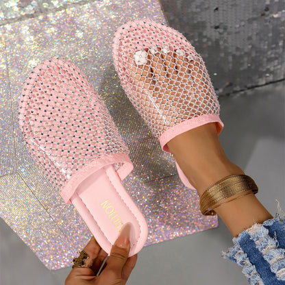 Orthopedic Rhinestone Comfort Slide Sandals