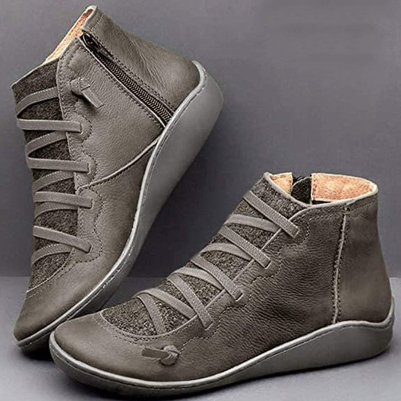 Cassandra | Orthopedic Leather Ankle Boots – Casual Lace-Up Comfort