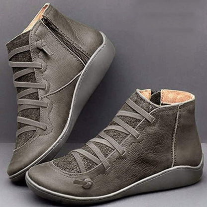 Cassandra | Orthopedic Leather Ankle Boots – Casual Lace-Up Comfort