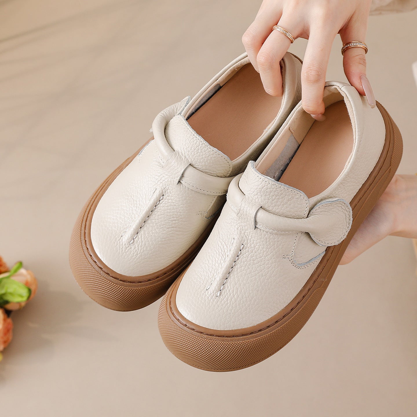 Orthopedic Balance Soft Leather Mother'S Shoes - Unique Vintage Comfort