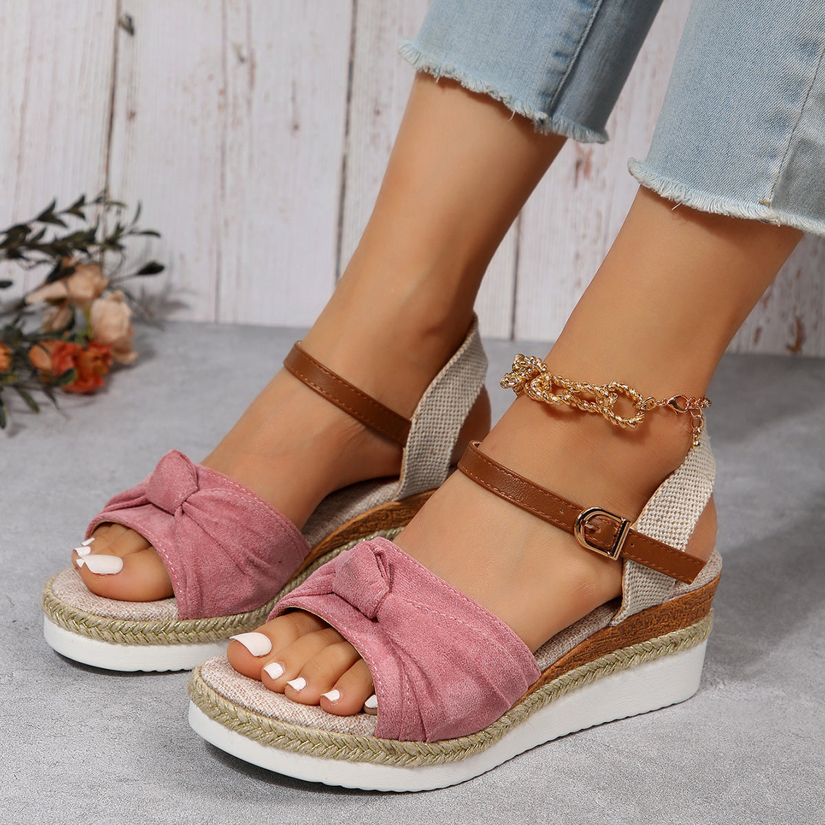 Orthopedic Balance Chunky Sandals With A Bow - Unique Summer Fashion