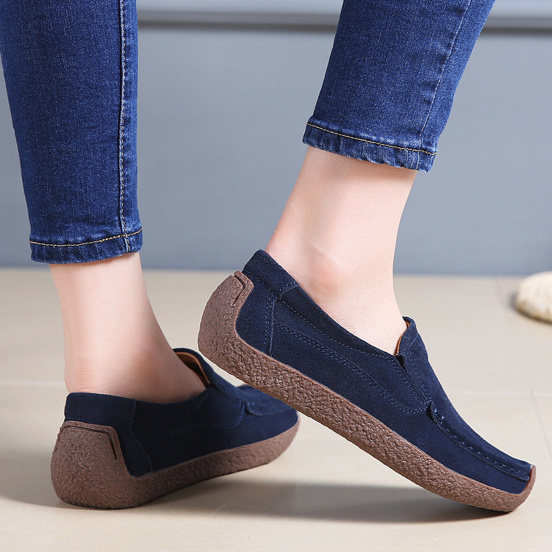 Orthopedic Balance Women’s Suede Slip-On Loafers – Lightweight Comfort Casual Shoes