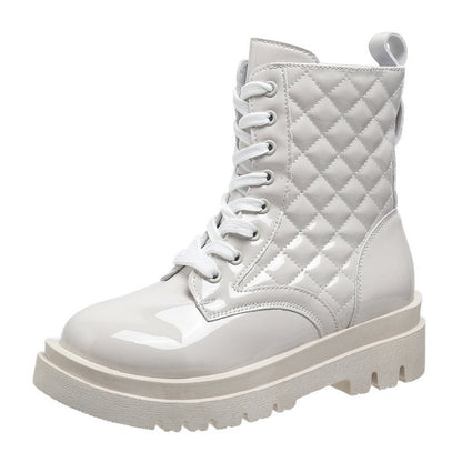 Orthopedic Balance Quilted Platform Boots - Thick Heel