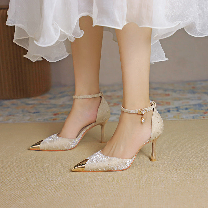 Orthopedic Balance | Pointed Toe Ankle Strap Stiletto Heels