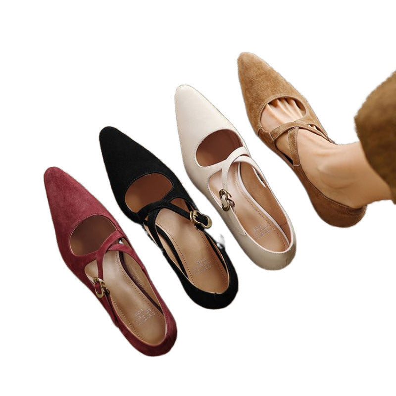 Orthopedic Balance Elegant Mary Jane Shoes With Mid-Heeled Heels 