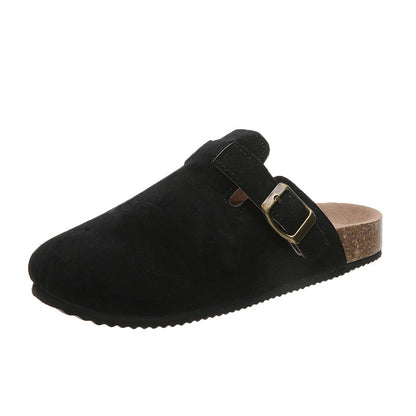 Orthopedic Balance Women’s Suede Clog Sandals – Adjustable Buckle Comfort Slides