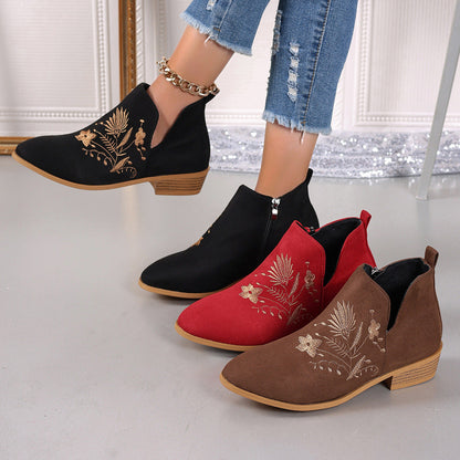 Orthopedic Balance Printed Short Boots - Pointed Toe Comfort
