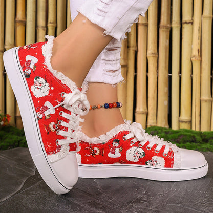 Noella | Holiday Santa Claus Patterned Sneakers