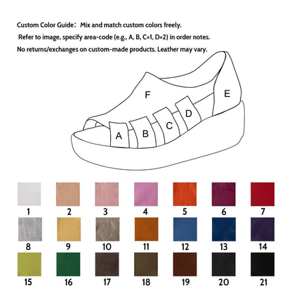 Joan | Women’s Orthopedic Open-Toe Leather Slip-On Comfort Shoes