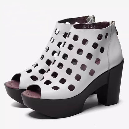 Jada | Women’s Peep-Toe Block Heel Ankle Boots