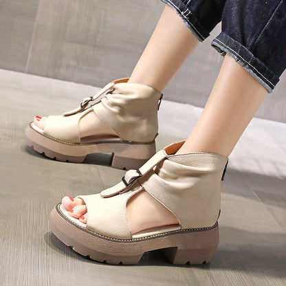 Tianae | Women’s Orthopedic Vintage Peep Toe Ankle Bootie Sandals