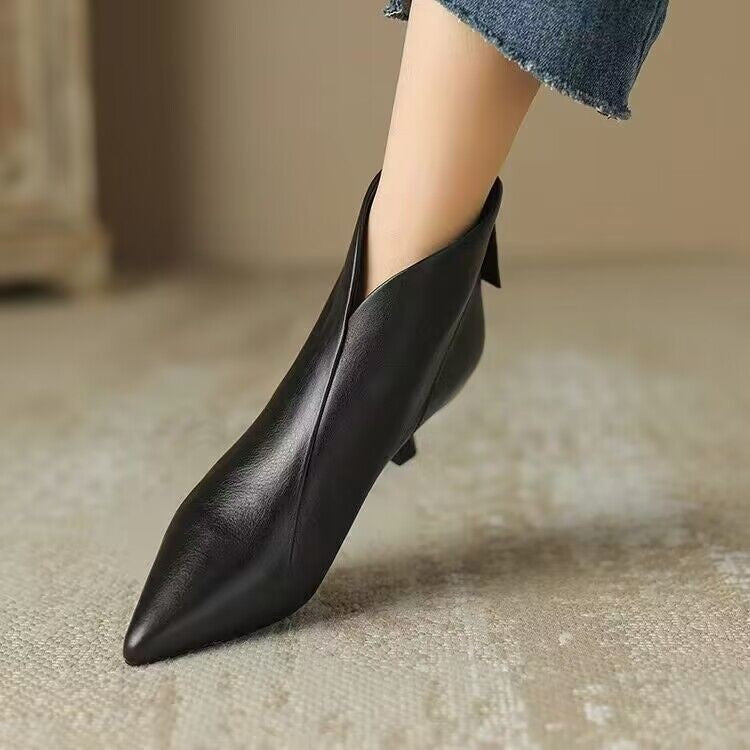 Orthopedic Balance Chic French-Style Kitten Heel Ankle Boots