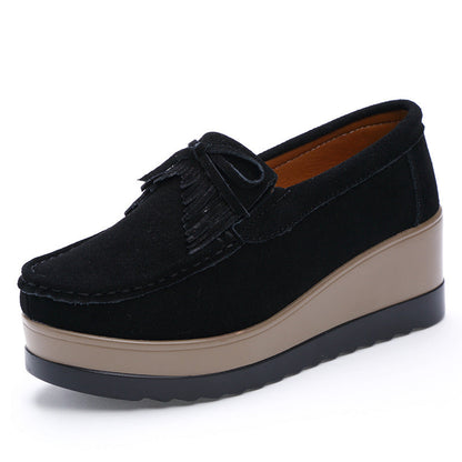 Orthopedic Balance Shoes With Fringe Bow Design - Comfort And Elegance