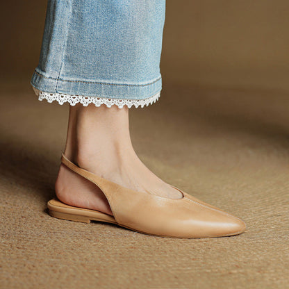 Orthopedic Balance Pointed Toe Slingback Flat Mules