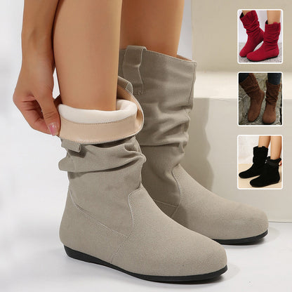 Orthopedic Balance Suede Mid-Calf Boots - Winter Warmth