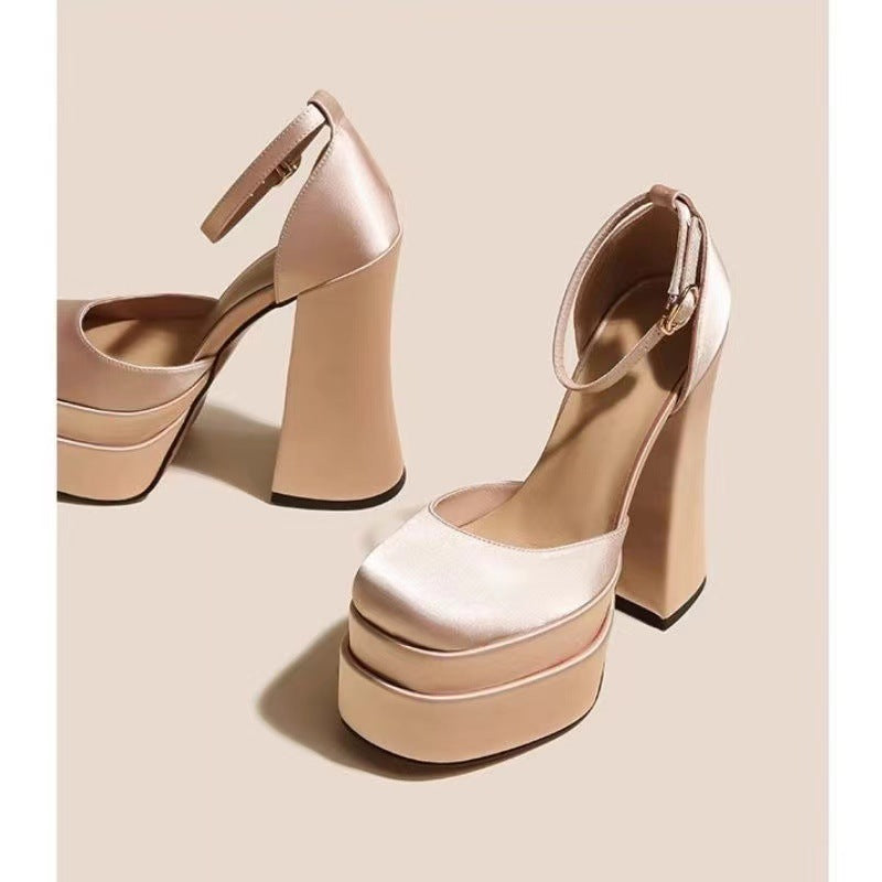 Orthopedic Balance Ultra-High Mary Jane Heeled Shoes For Petite Women