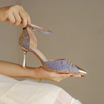 Orthopedic Balance | Pointed Toe Ankle Strap Stiletto Heels