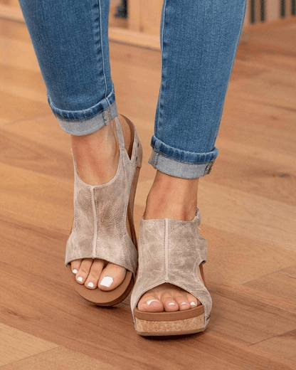 Blake | Open-Toe Wedge Sandals – Zipper Design Comfort