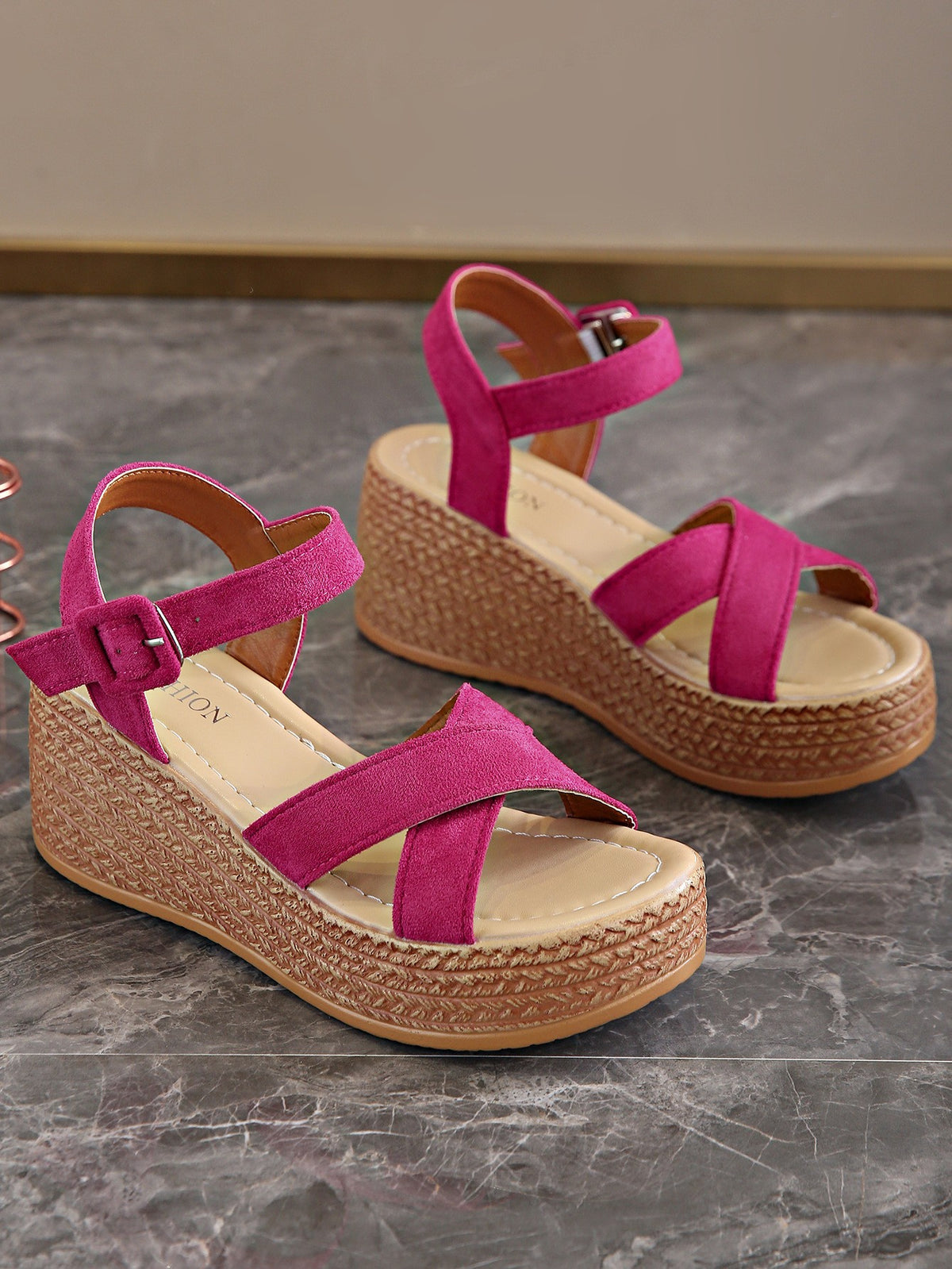 Orthopedic Balance Cross Strap Espadrille Platform Wedge Sandals