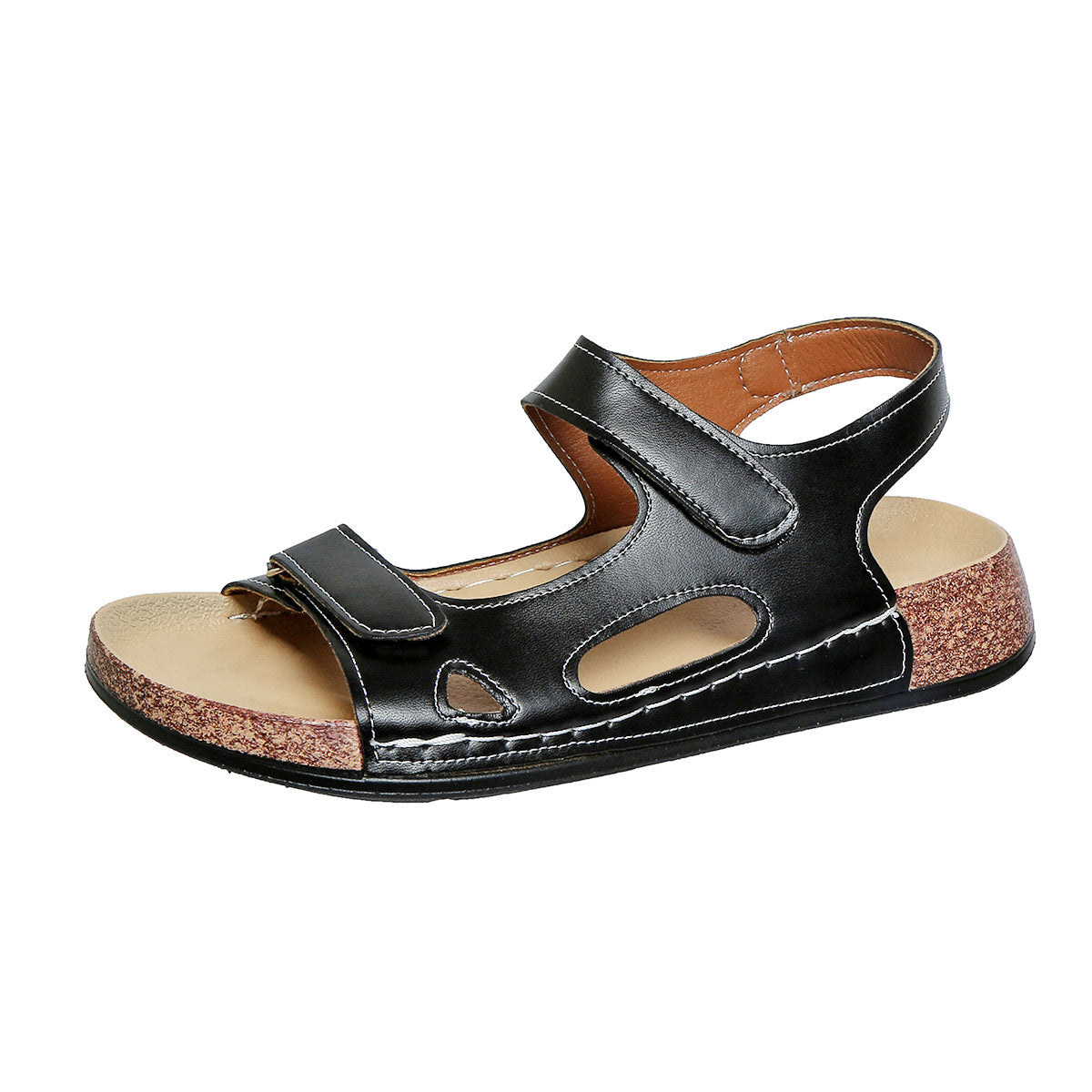 Orthopedic Balance Double Buckle Cork Footbed Comfort Sandals