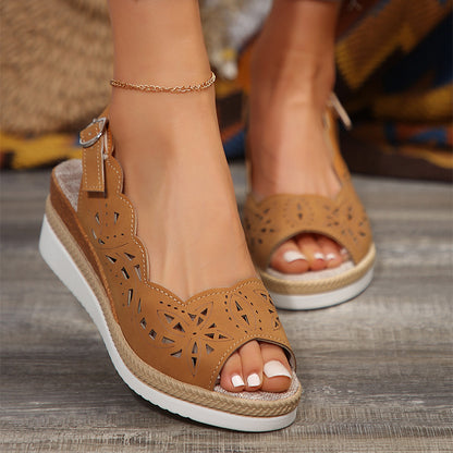 Orthopedic Balance Perforated Wedge Sandals