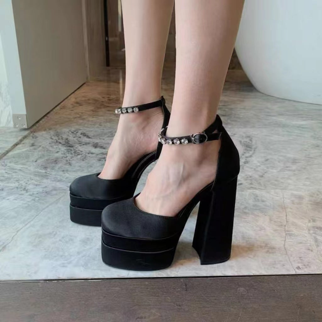 Orthopedic Balance Ultra-High Mary Jane Heeled Shoes For Petite Women