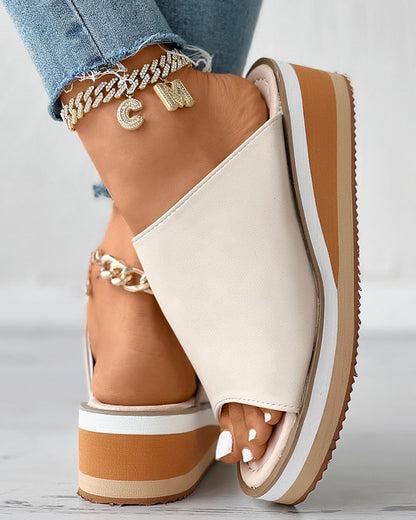 Barbara | Orthopedic Platform Slip-On Sandals – Open-Toe Comfort