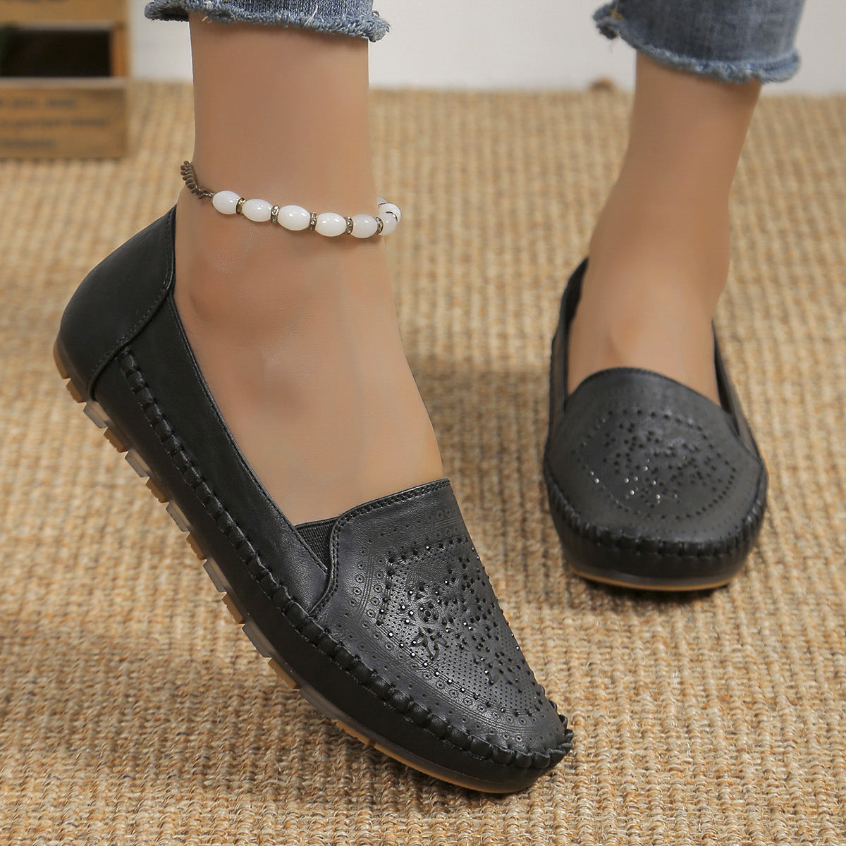 Orthopedic Balance Casual Gommino Handmade Shoes In Solid Color
