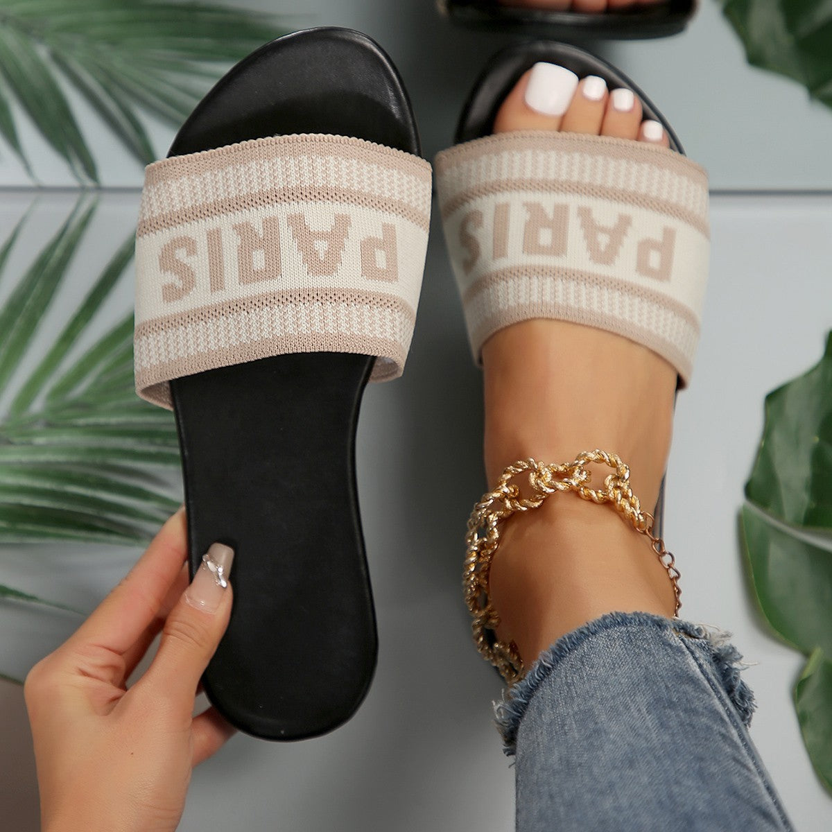 Orthopedic Balance Graphic Comfort Slide Sandals