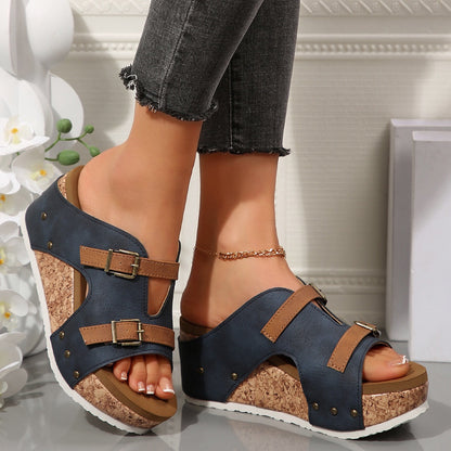 Orthopedic Balance Ins Buckle Chunky Heel Sandals - Unique Summer Elegance