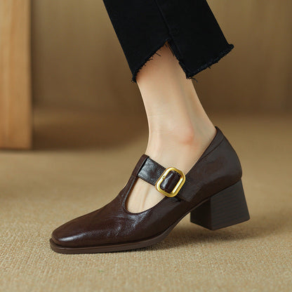 Orthopedic Balance Mary Jane Pumps - Retro Square Toe Comfort