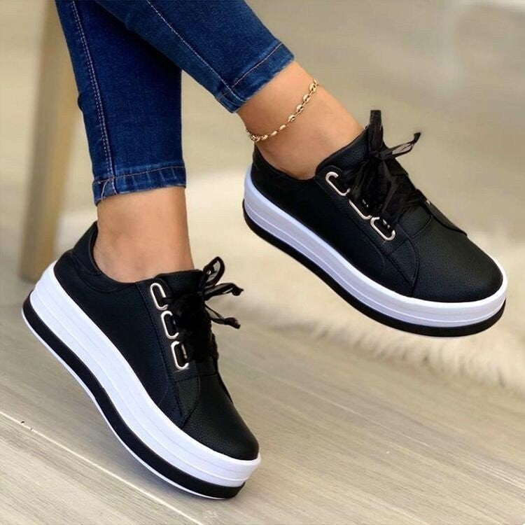 Orthopedic Balance Flat Sneakers With Ribbon - Unique Style And Comfort