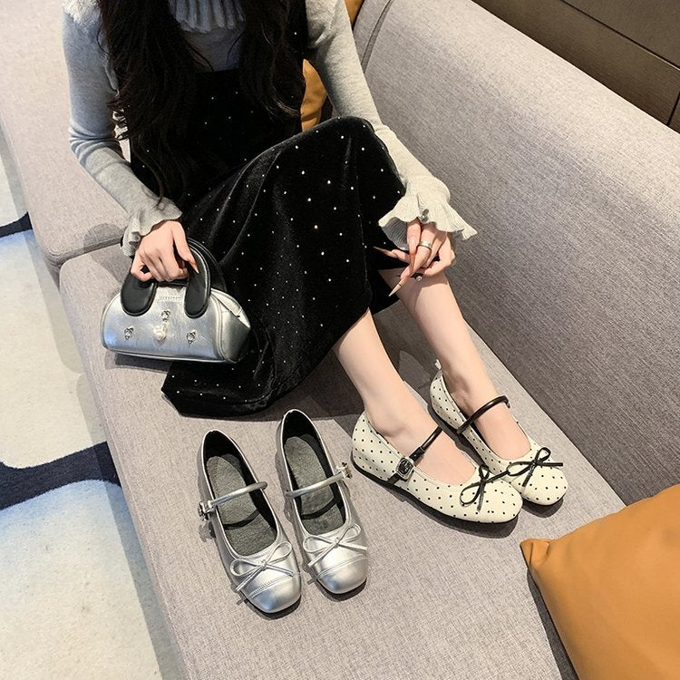 Orthopedic Balance | Metallic Mary Jane Ballet Flats