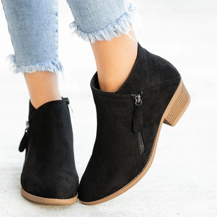 Merla | Everyday Suede Block-Heel Orthopedic Ankle Boots
