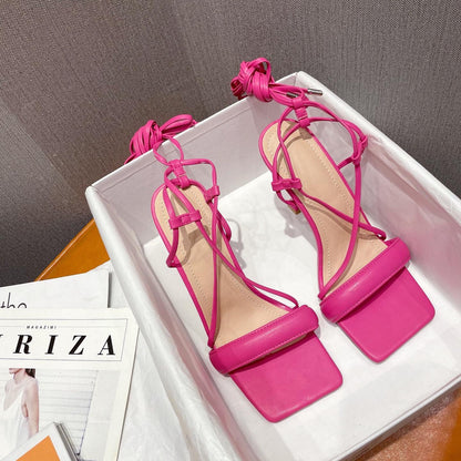 Orthopedic Balance Cut-Out Stiletto Heels With Ankle Strap - Unique Elegance