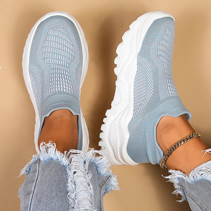 Orthopedic Balance Women’s Knit Slip-On Sneakers – Lightweight Breathable Comfort Shoes