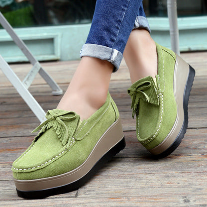 Orthopedic Balance Shoes With Fringe Bow Design - Comfort And Elegance