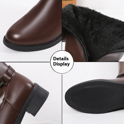 Isabel |  Winter Chunky Heel Round Head Knight Over The Knee Boots