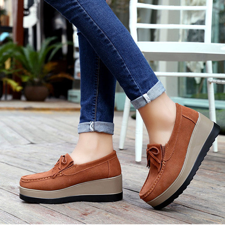 Orthopedic Balance Shoes With Fringe Bow Design - Comfort And Elegance