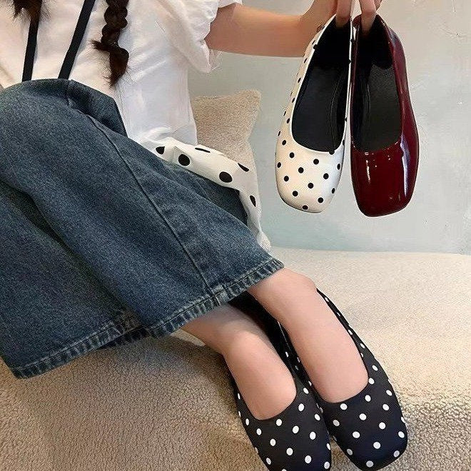 Orthopedic Balance | Polka Dot Faux Fur Trim Loafers