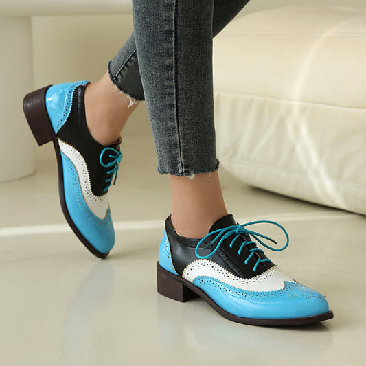Orthopedic Balance | Colorblock Lace-Up Oxford Shoes