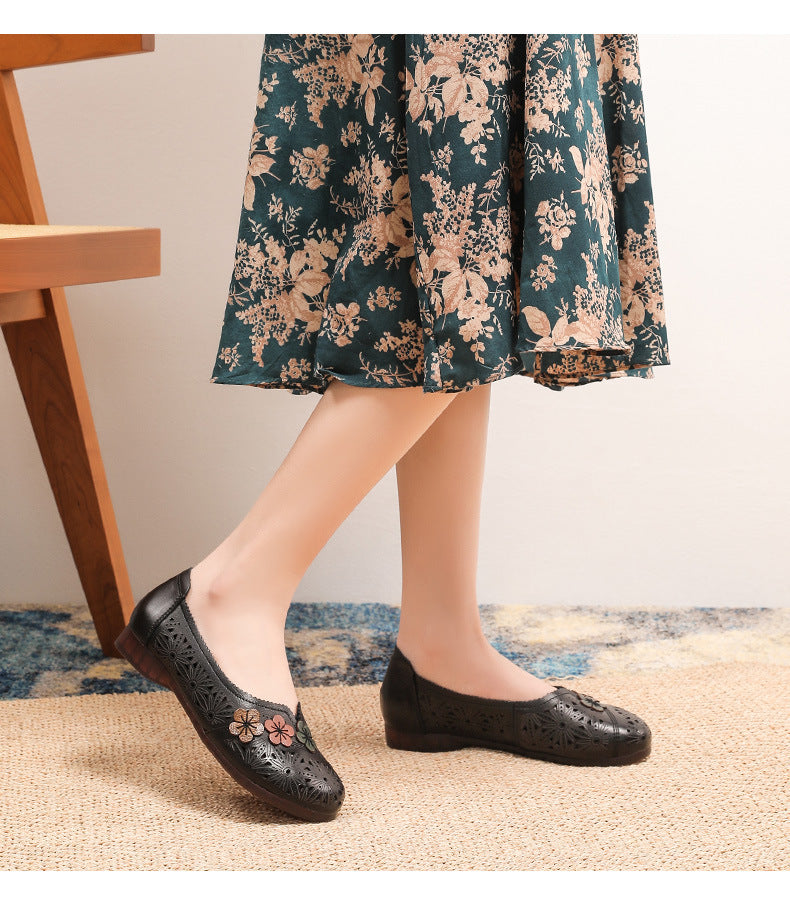 Orthopedic Balance Floral Cutout Slip-On Comfort Flats