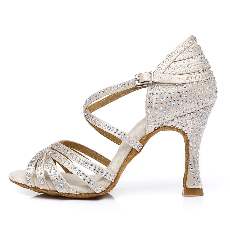 Orthopedic Balance Latin Dance Shoes With Rhinestones - Unique Elegance