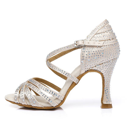 Orthopedic Balance Latin Dance Shoes With Rhinestones - Unique Elegance